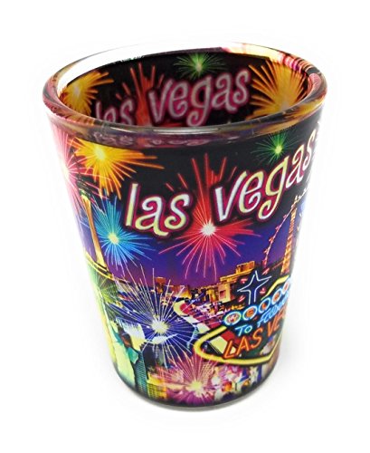Fireworks Shot Glass: Las Vegas Strip Souvenir