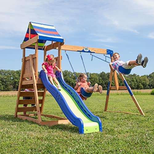 Eco-friendly Swing Set: All Cedar Wood, Wave Slide