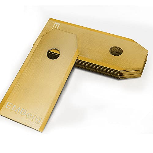 EMBerg Monster XL Blades (18 Pack) for Automower Models as Well as Gardena and McCulloch Robotic Lawnmowers. (Titanium)