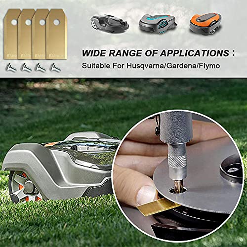 EMBerg Monster XL Blades (18 Pack) for Automower Models as Well as Gardena and McCulloch Robotic Lawnmowers. (Titanium)