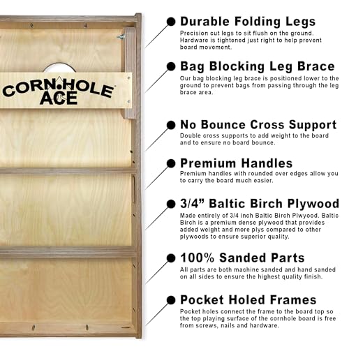 USA Flag Burnt Wood Pro Cornhole Board