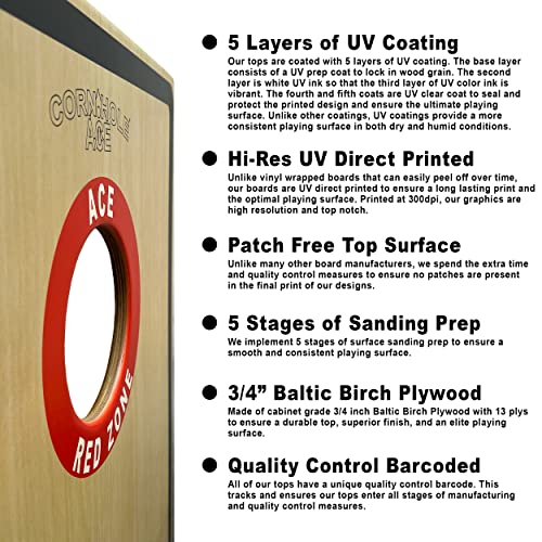 ACE Red Zone - Pro Cornhole Boards - No Bounce!