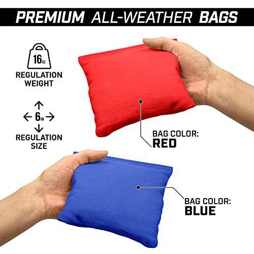 Premium Solid Wood Cornhole Set - 8 Toss Bags, 4ft x 2ft/3ft Game Boards