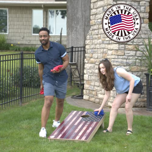 Rustic Paint Blue SW Cornhole Set: Regulation Size