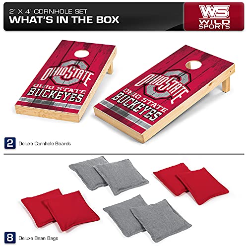 Ohio State Buckeyes Vintage Wood Cornhole Set
