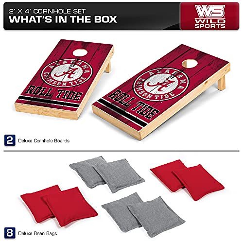 Alabama Crimson Tide Wood Cornhole Set - Tailgate Ready