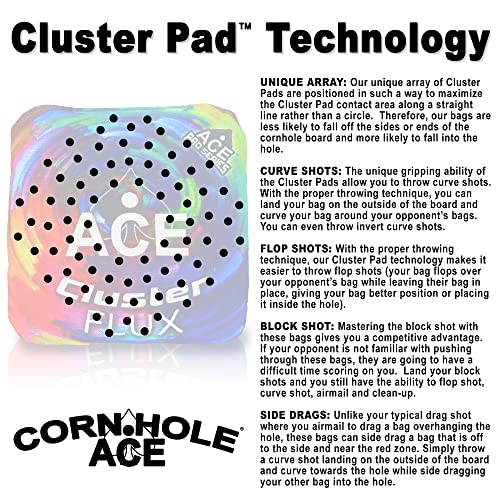 Turquoise ACE Pro Cornhole Bags with Cluster Pad