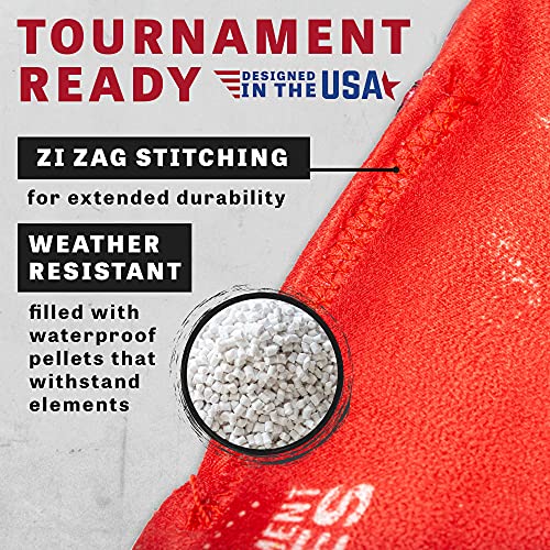 Tournament Edition Cornhole Bags - Dual-Sided - American Flag Skulls