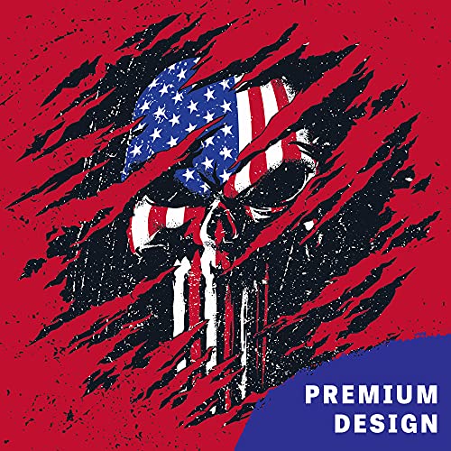 Tournament Edition Cornhole Bags - Dual-Sided - American Flag Skulls