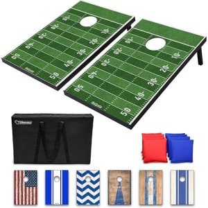 Football Design Cornhole Game Set with Carry Case