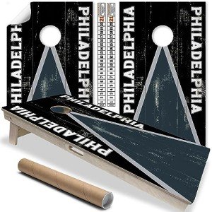 Philadelphia Cornhole Board Wraps - Set of 2