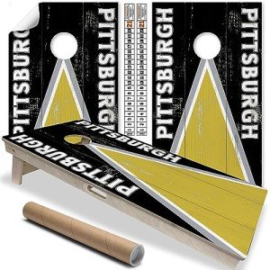 Pittsburgh Cornhole Board Wraps - Set of 2