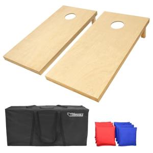 Premium Solid Wood Cornhole Set - 8 Toss Bags, 4ft x 2ft/3ft Game Boards
