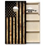 USA Flag Burnt Wood Pro Cornhole Board