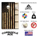 USA Flag Burnt Wood Pro Cornhole Board