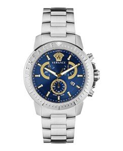 Versace Luxury Men's Chrono Watch with Blue Dial