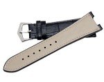 Black/Brown Crocodile Grain Leather Watch Band