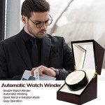 Luxury Wooden Double Watch Winder with Quiet Motor