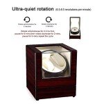 Luxury Wooden Double Watch Winder with Quiet Motor