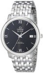 Omega Men's Silver Automatic Watch with Black Dial