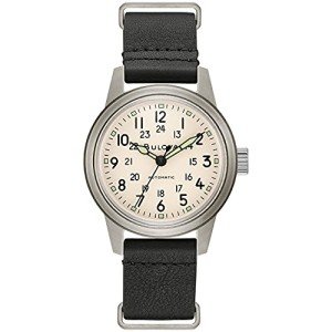 Bulova Automatic Black Leather NATO Strap Watch