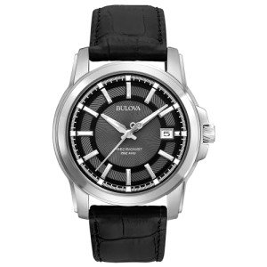 Bulova Men's Precisionist Grey Leather Strap Watch