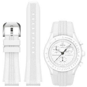 Moonswatch Silicone Strap for Men - White 20mm