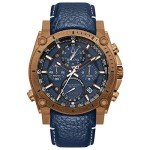 Bulova Precisionist Mens Chronograph Watch with Leather Strap