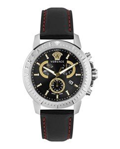 Versace Men's Black Chrono Watch, Stainless Steel