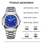 Men's Geometric Octagonal Business Watch - Waterproof Quartz