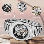 Silver Luxury Automatic Skeleton Watch for Men