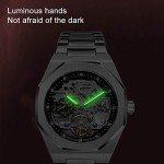 Silver Luxury Automatic Skeleton Watch for Men