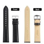 Black Leather Watch Band for Moonswatch - 20mm