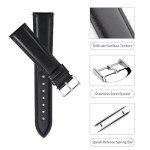 Black Leather Watch Band for Moonswatch - 20mm