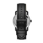 Fossil Men's Black Leather and Stainless Steel Watch
