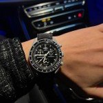 Black Leather Watch Band for Moonswatch - 20mm