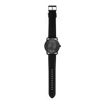 Fossil Men's Black Leather and Stainless Steel Watch