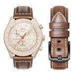 Omega Swatch Moonwatch Leather Strap - 20mm Brown