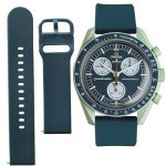 Dark Green Rubber Watch Strap for Omega Swatch