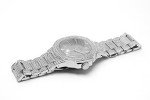 Blinged-Out Silver Metal Watch for Men