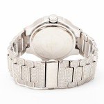 Blinged-Out Silver Metal Watch for Men