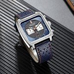 MEGIR Men's Blue Rectangle Quartz Sports Watch