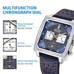 MEGIR Men's Blue Rectangle Quartz Sports Watch