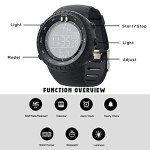 Men's Waterproof Digital Sports Watch with LED