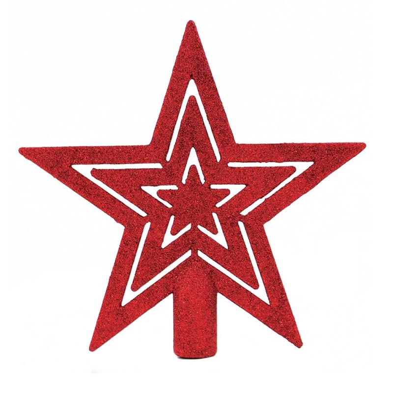 Sparkling Red Star Tree Topper: Festive Christmas Decor