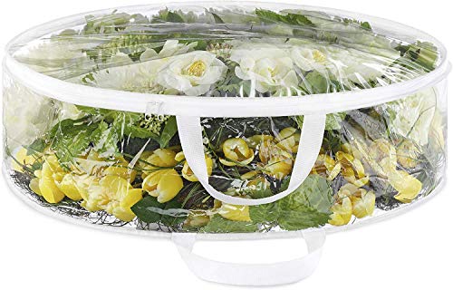 Ram® Clear Wreath Storage Christmas Wreath Garlands Storage Bag With Zip Window 30"