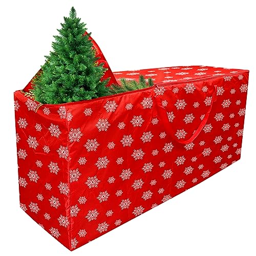 Christmas Tree Storage Bag Fits 9 FT.Tall Christmas Trees, Heavy Duty Xmas Tree Bag with Durable Handles & Zipper, Christmas Decoration Storage Waterproof Protects from Dust, Moisture