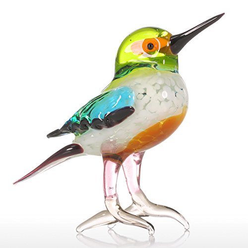 Tooarts Tiny Bird Gifts Glass Sculpture Ornament Animal Figurine Art Handblown Christmas Home Decor Multicolor