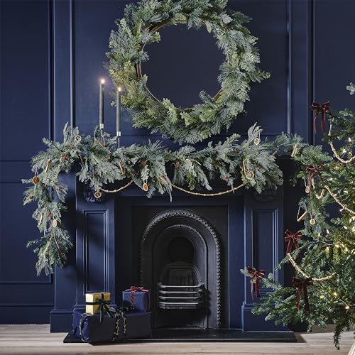 Ginger Ray X Large Artificial Fireplace or Staircase Cypress Foliage Christmas Garland Decoration, 3 Metres