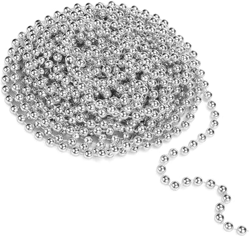 SHATCHI Metallic 24ft Hanging Bead Garland Christmas Tree Xmas Home Room Decor Party Tinsel String Chain – Red, Silver, Gold, 1